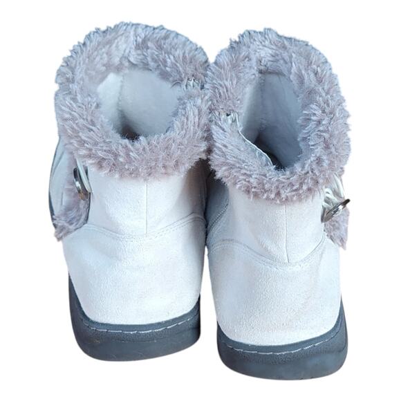 Khombu Iris Winter Snow Boots Side Zip White Suede Women's US 9 - Picture 9 of 9